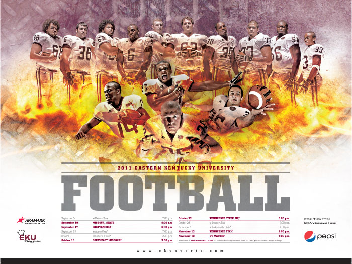 sports graphic design for 2011 EKU football poster