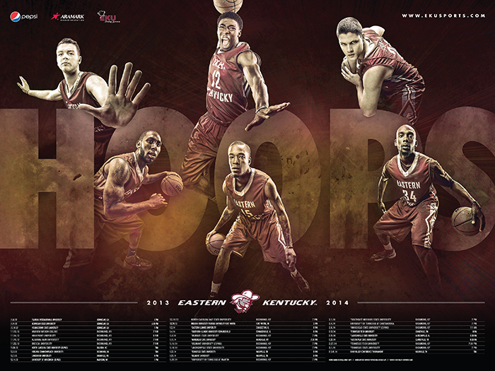 sports graphic design for 2013-14 EKU basketball poster