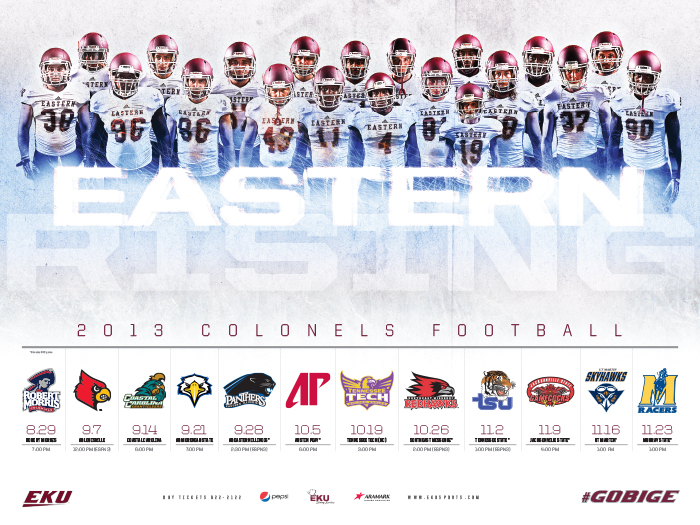 sports graphic design for the 2013 EKU fooball poster