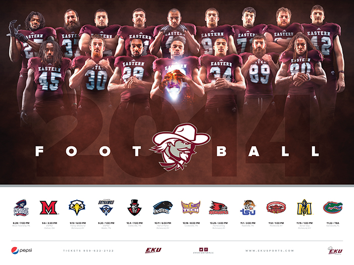 sports graphic design for 2014 EKU football poster