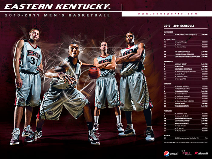 sports graphic design for 2010-2011 EKU womens basketball poster