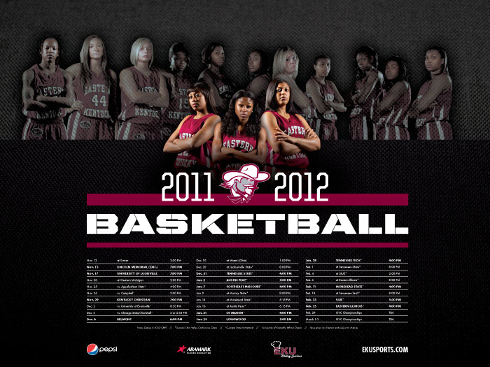 sports graphic design for 2011-2012 EKU womens basketball poster